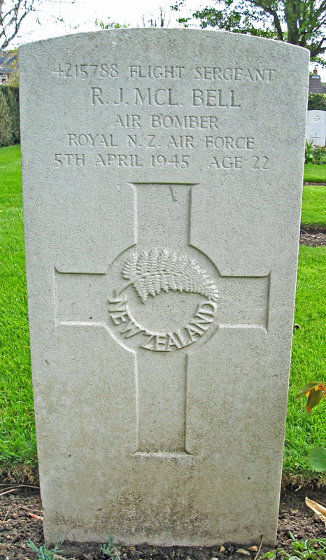 F/Sgt Ronald James McClean Bell<br/><br /><br />died April 5th, 1945